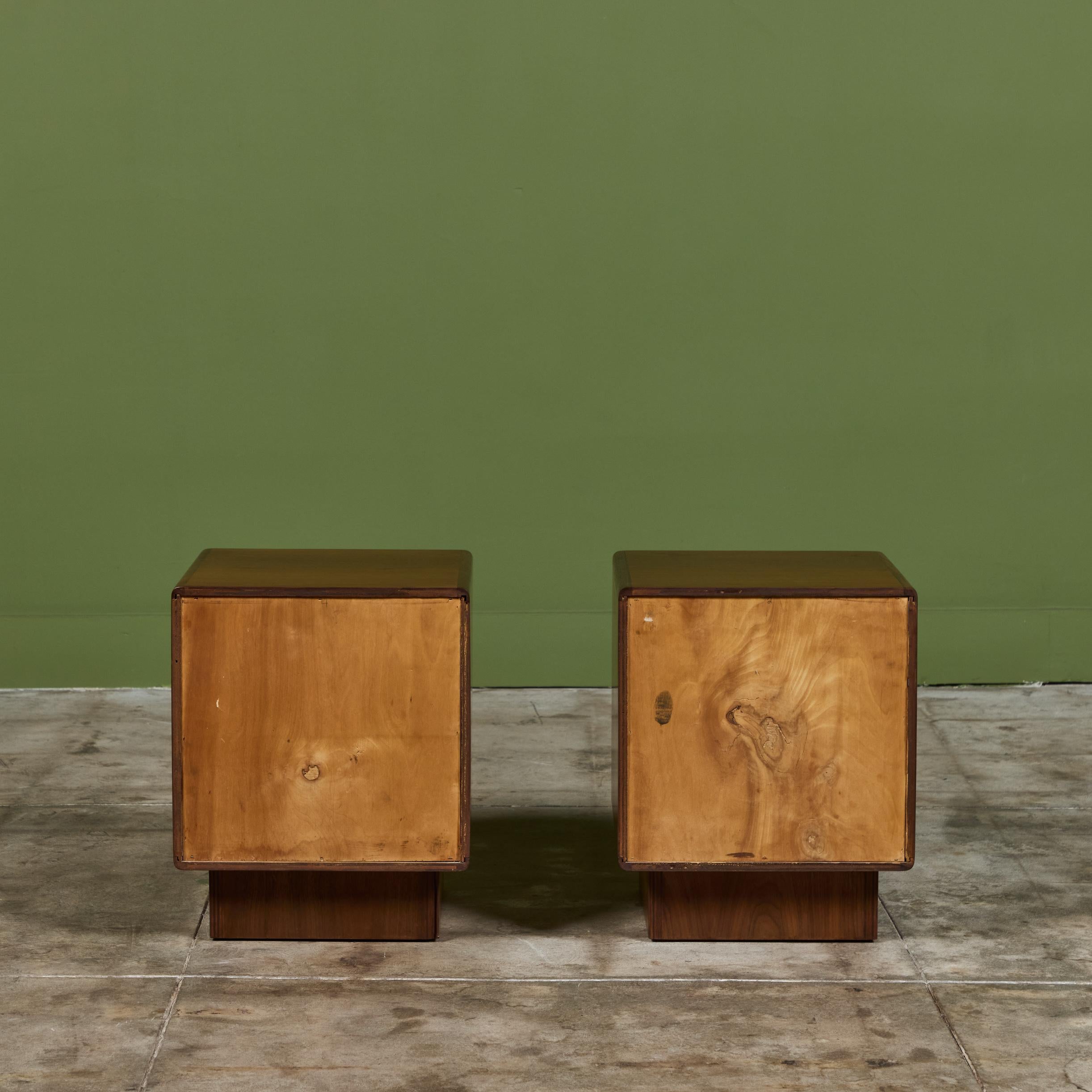 Pair of Petite Walnut Nightstands 2