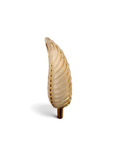 Pair of Petitot Feather Sconces Art Deco with Signed Ezan Glass, France, 1935s