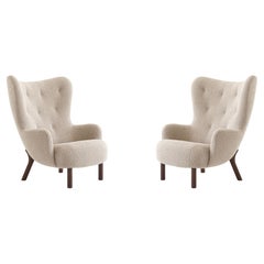 Pair of Petra VB3 Lounge Chair- COM(Customer's Own Material) & Walnut, for &T