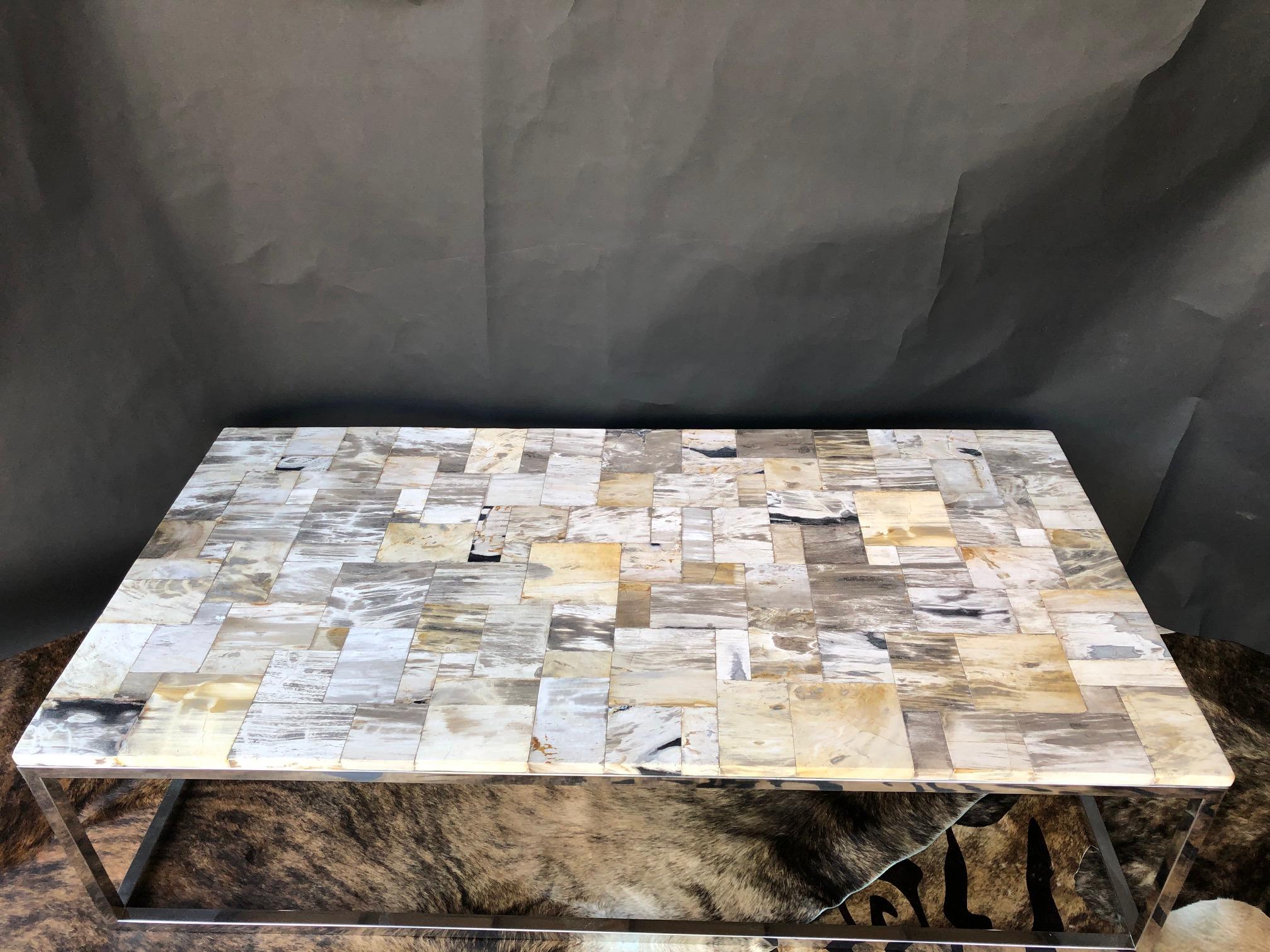 American Petrified Wood Top Coffee Tables