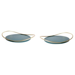 Pair of Petrol Green Touché B Trays by Mason Editions