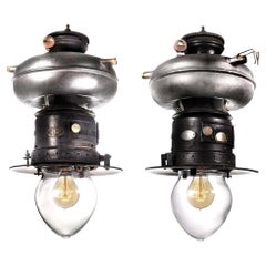 Antique Pair of Petromax Donut Tank Lamps
