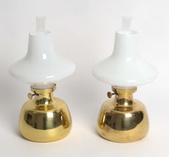 Pair of 'Petronella' Brass Oil Lamps By Henning Koppel