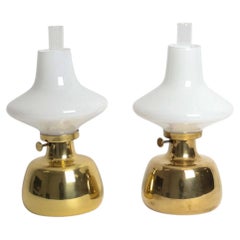 Pair of 'Petronella' Brass Oil Lamps By Henning Koppel