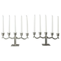 Pair of Pewter Candelabras from Svenskt Tenn