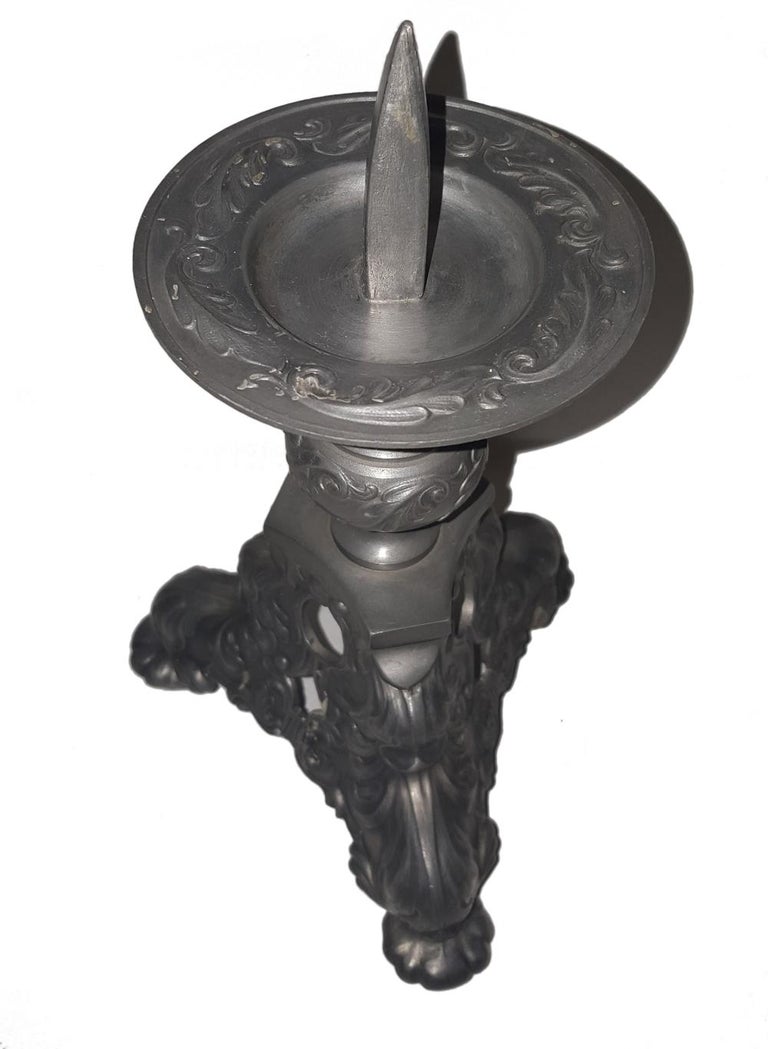 Pair of Pewter Candlesticks For Sale at 1stDibs