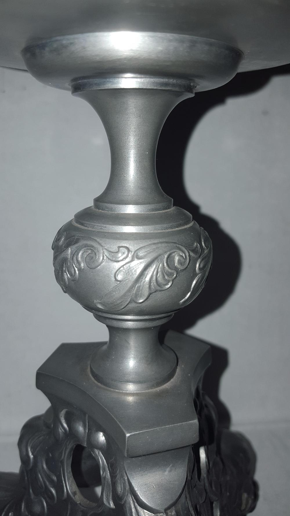 English Pair of Pewter Candlesticks For Sale
