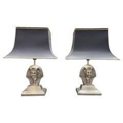 Pair of Pharaoh Head Table Lamps