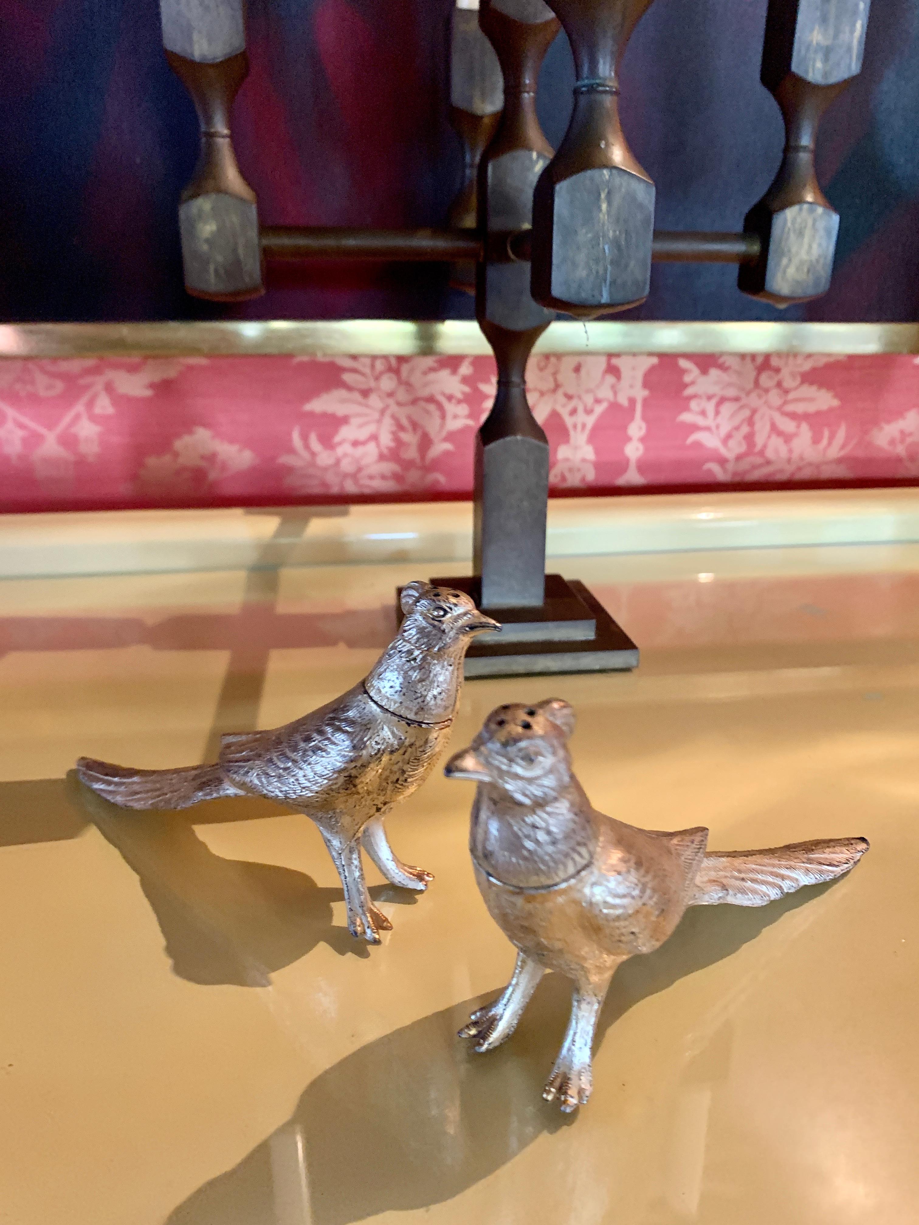 silver pheasant salt and pepper shakers