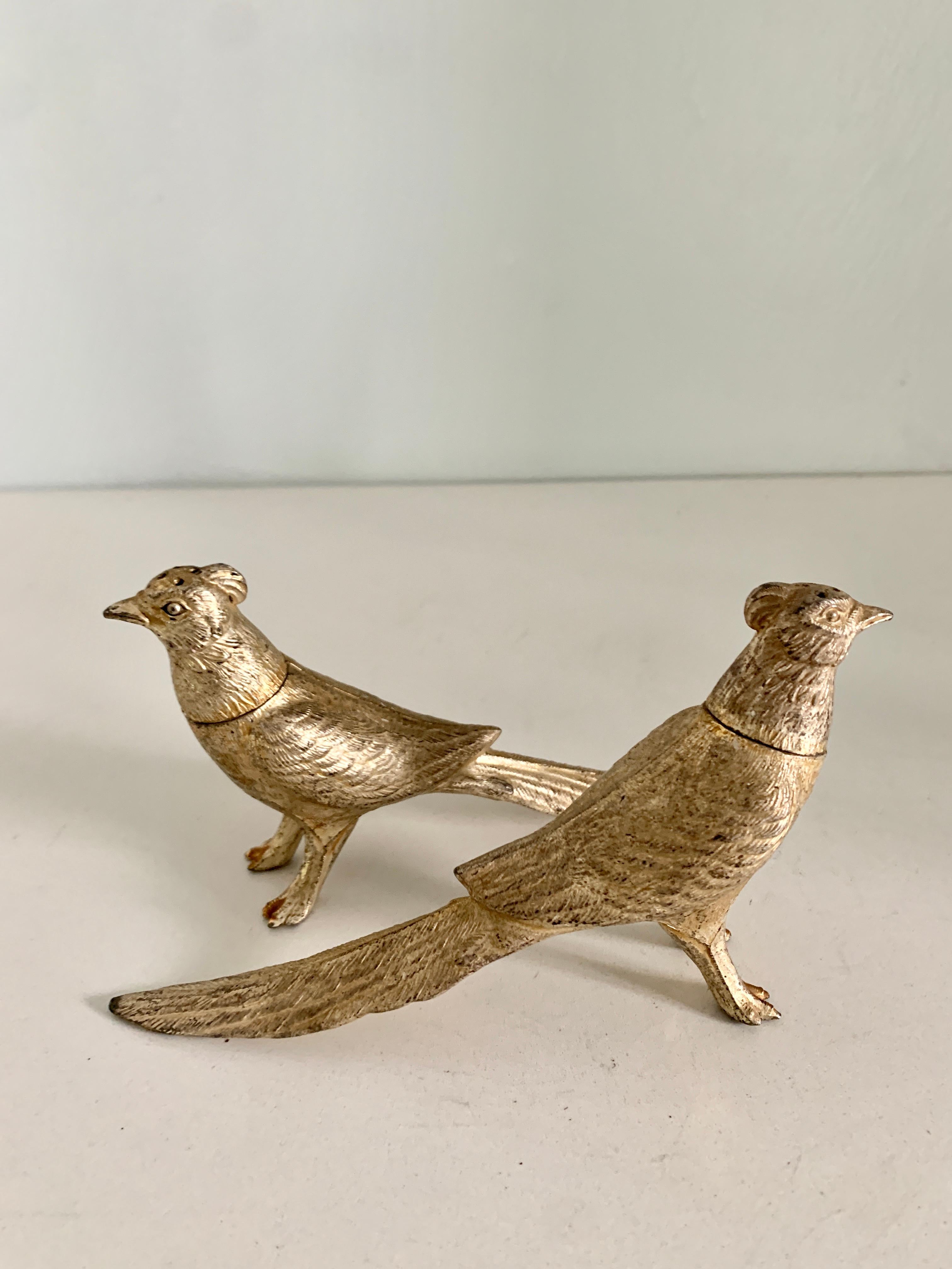 20th Century Pair of Pheasant Salt and Pepper Shakers