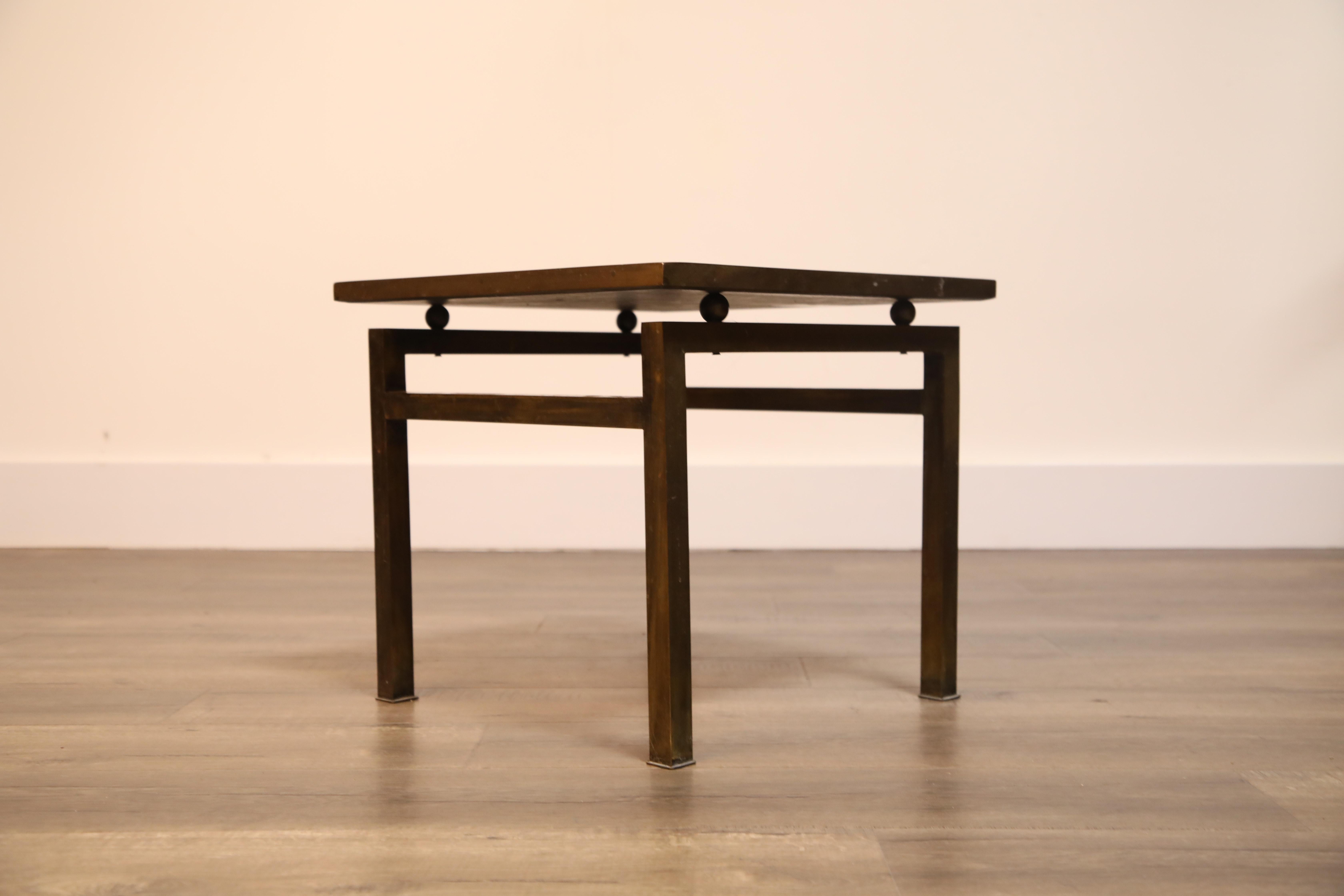 Pair of Philip and Kelvin LaVerne Bronze and Pewter Side Tables, Signed, 1960s 4