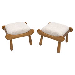 Coppia di sgabelli in faggio moderni di metà secolo in stile Philip Arctander, anni '60