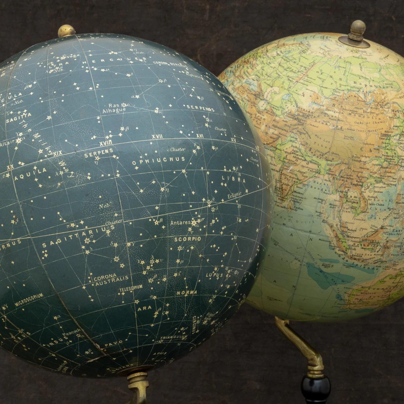 Pair of Philip & Son Globes, circa 1946 In Good Condition For Sale In London, GB