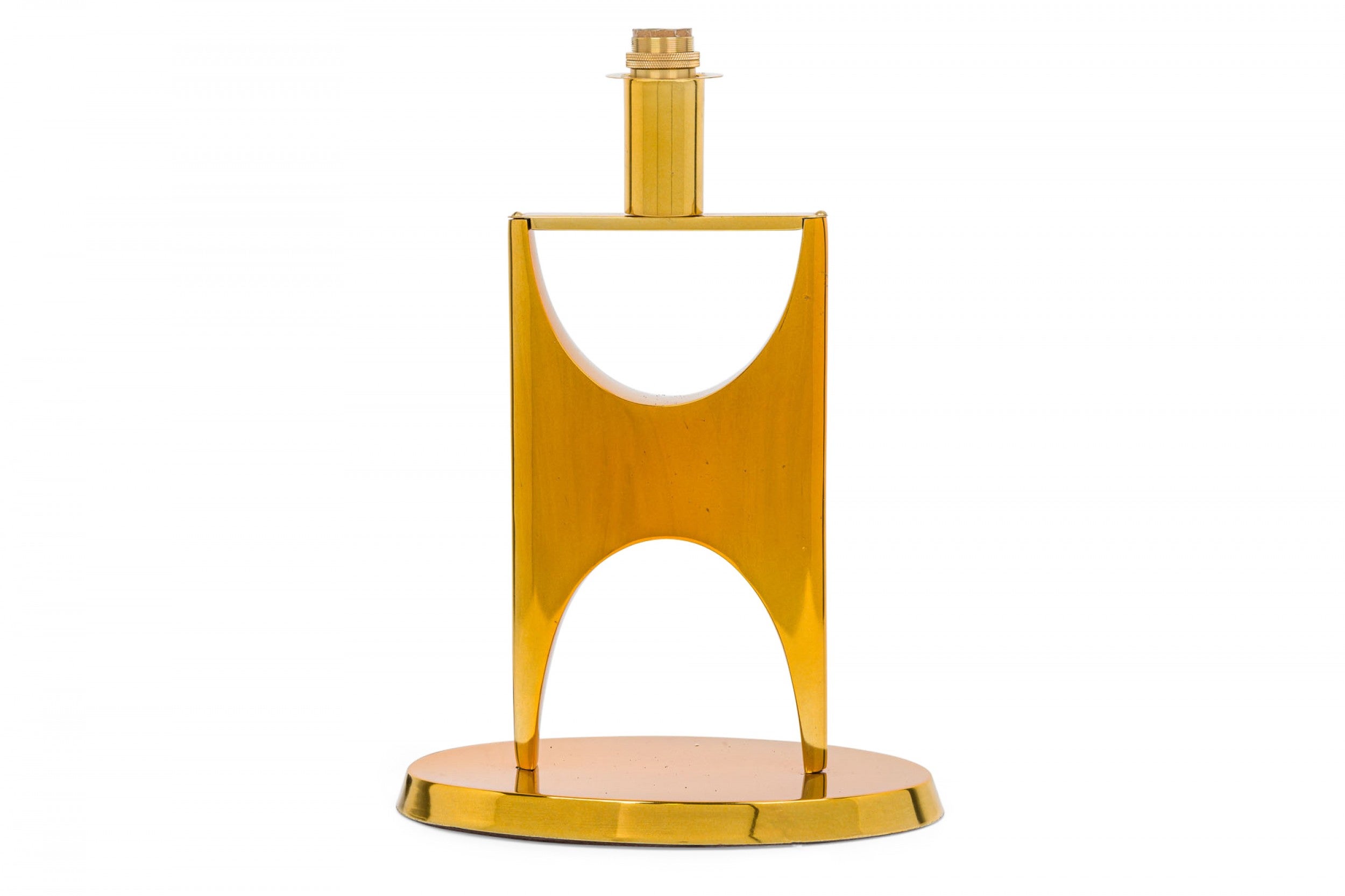 Paire de Lampes de Table Philippe Hiquily en Bronze Doré Style Milieu de Siècle Français