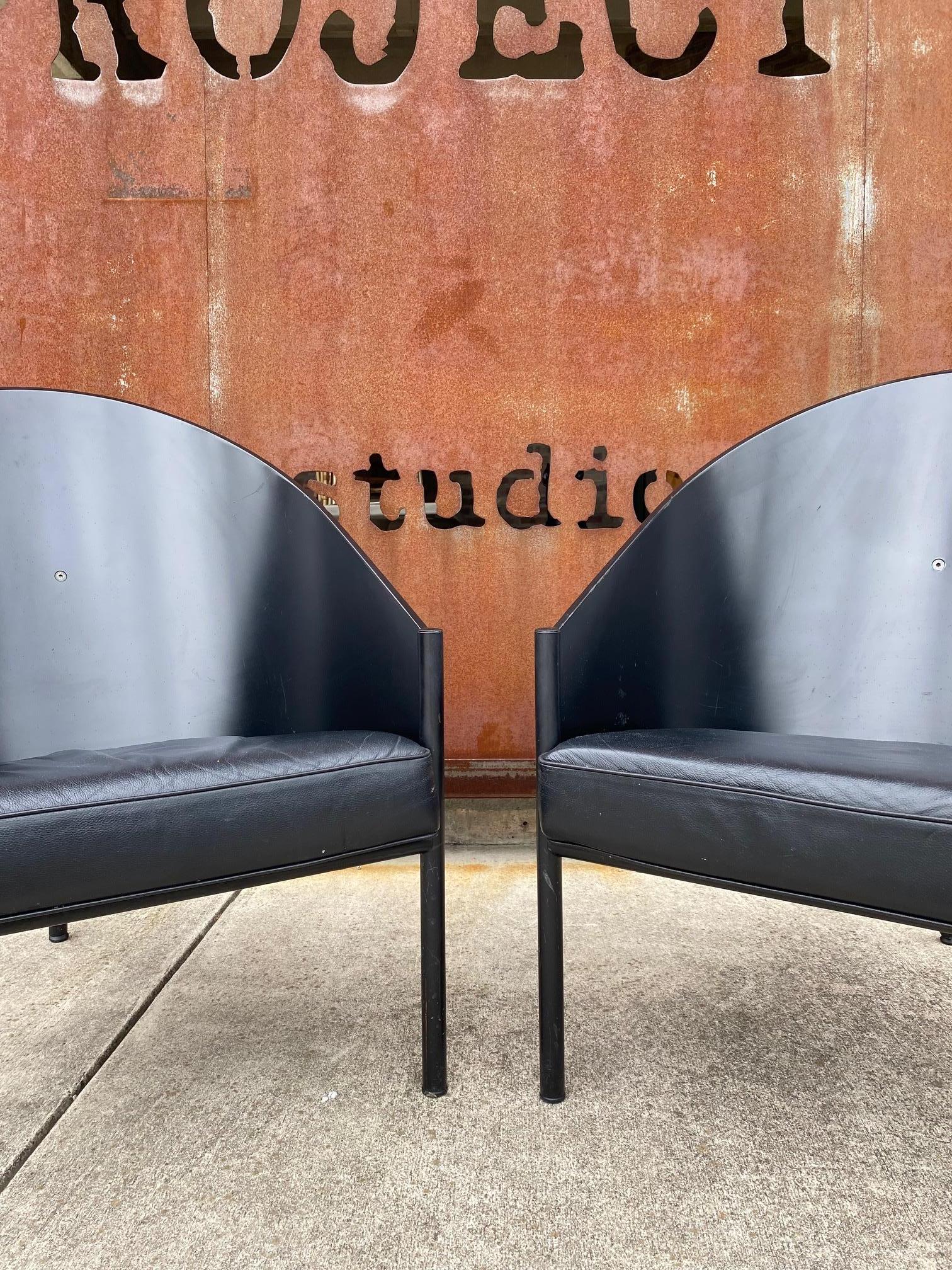 Paar Philippe Starck-Stühle, 1. Auflage, Pratfall für Driade, Italien, 1984 (Italienisch) im Angebot