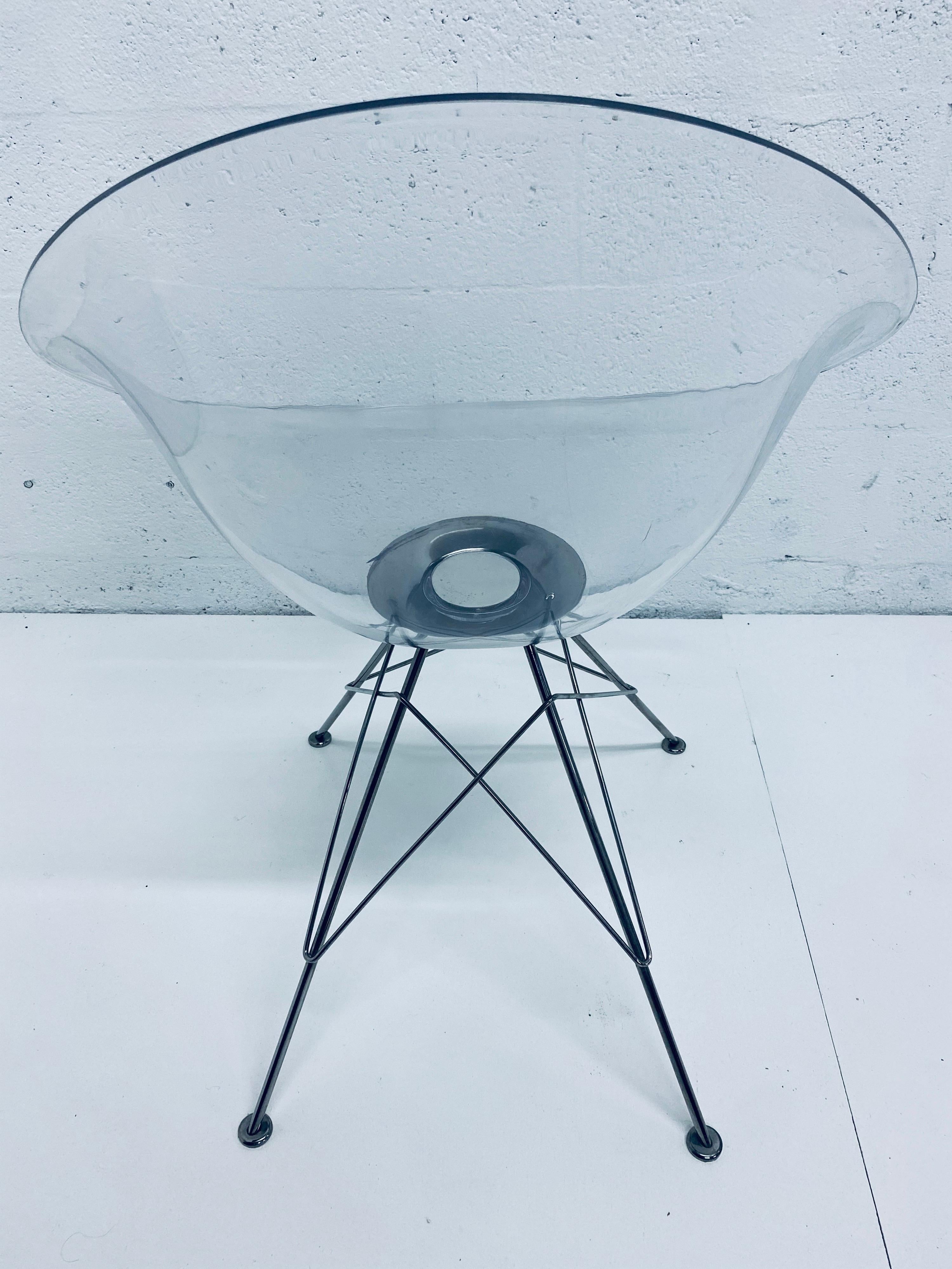 Pair of Philippe Starck Clear Ghost “Eros” Chairs for Kartell In Good Condition In Miami, FL