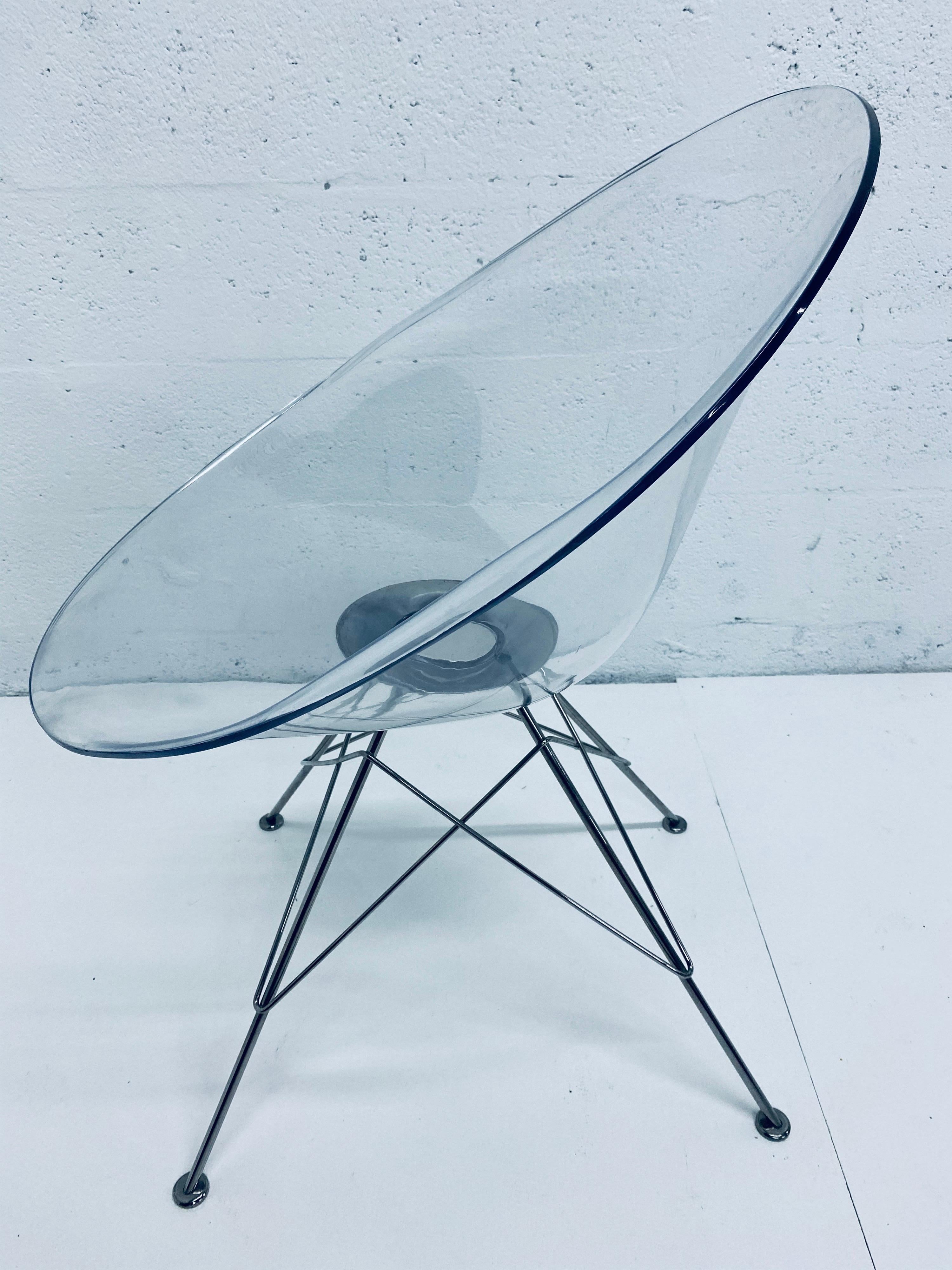 Contemporary Pair of Philippe Starck Clear Ghost “Eros” Chairs for Kartell