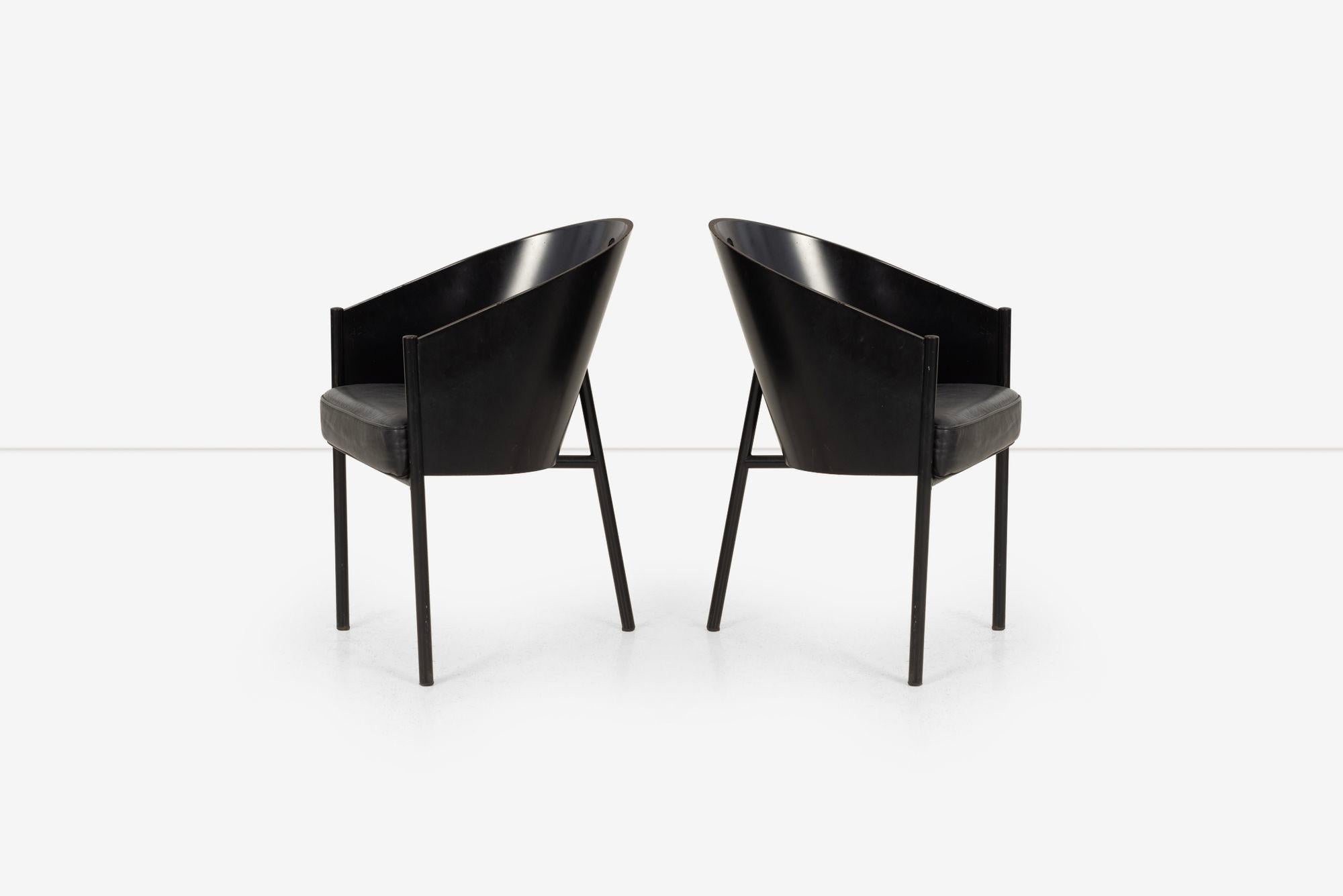 Lacquered Pair of Philippe Starck Costes Chairs for Driade Aleph For Sale