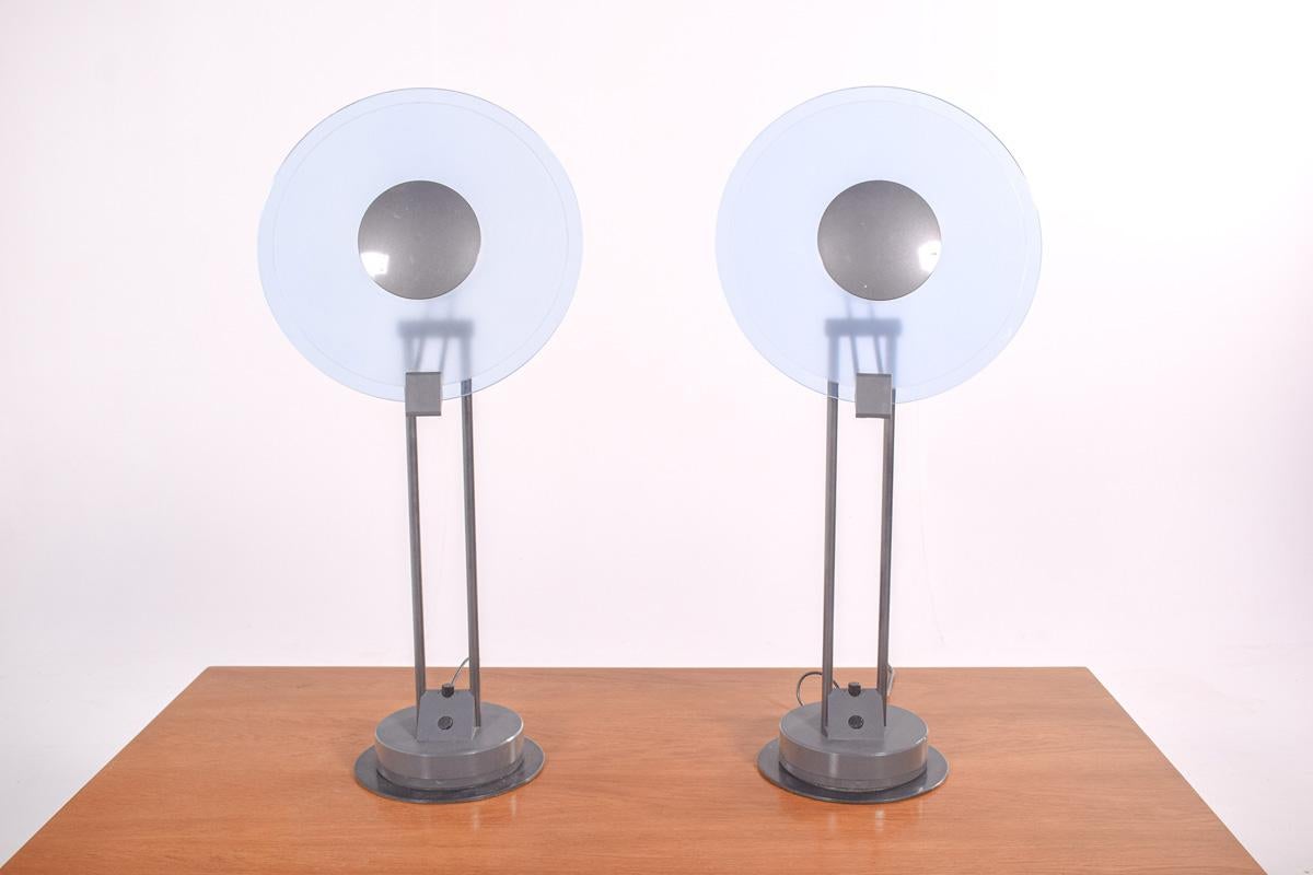 British Pair of Philips Table Lamp, Line Manhattan, 1980s For Sale