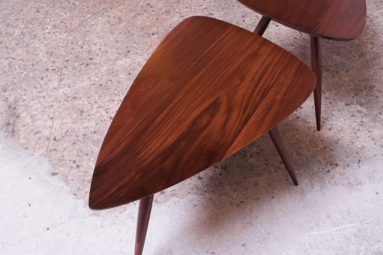 Pair of Phillip Lloyd Powell Sculptural Side Tables in Black Walnut For Sale 8