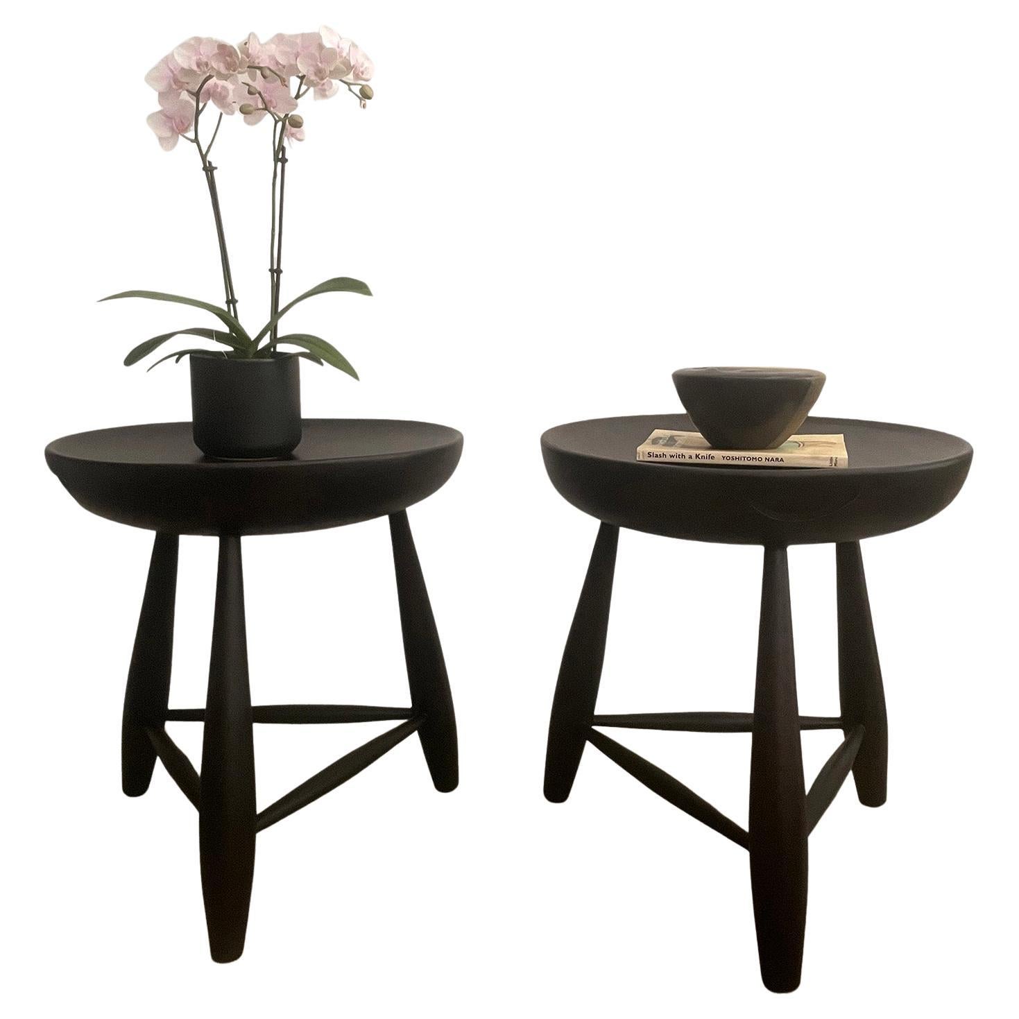 Pair of Phillip Lloyd Powell Walnut End Tables  For Sale
