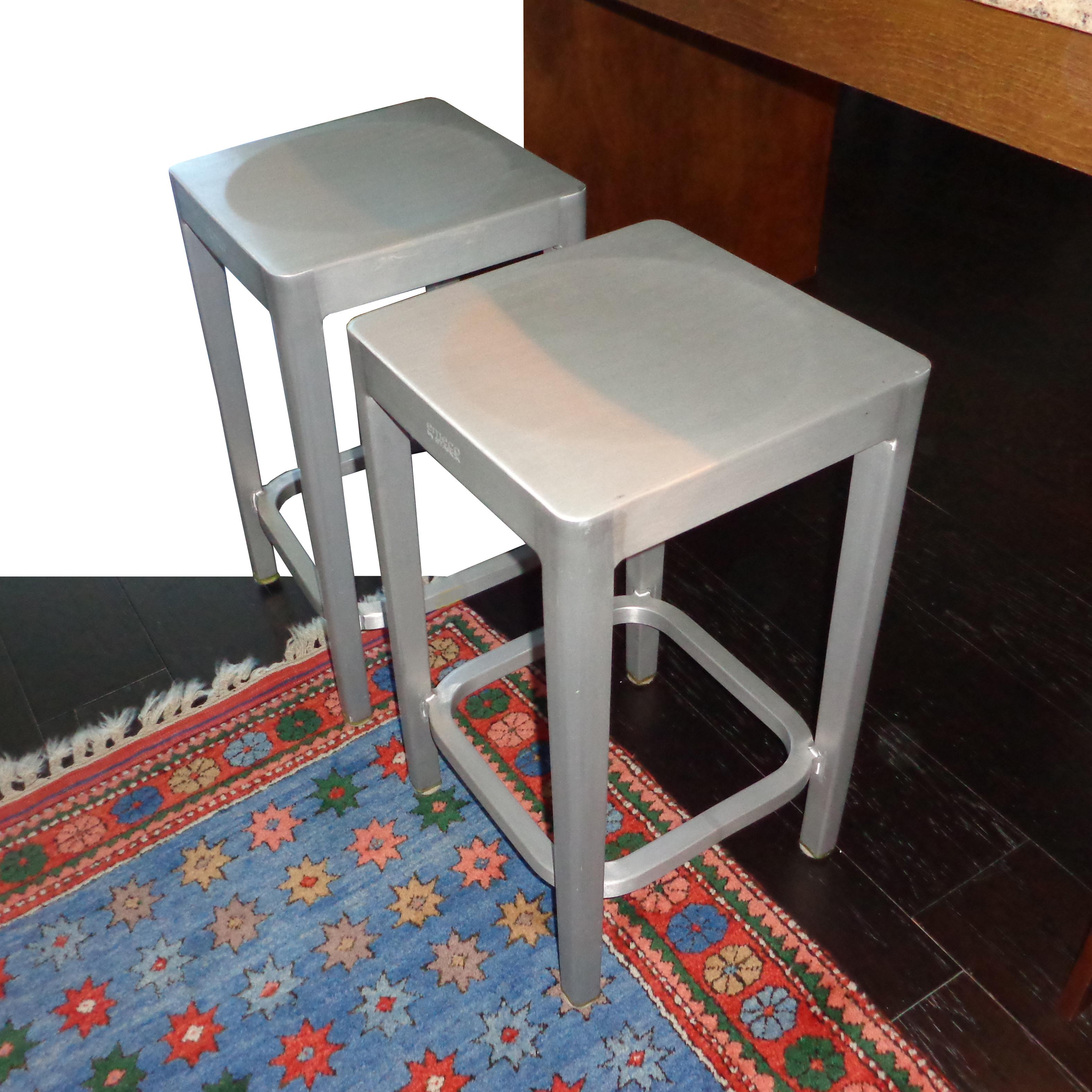Aluminum Pair of Phillippe Starck Emeco Stools