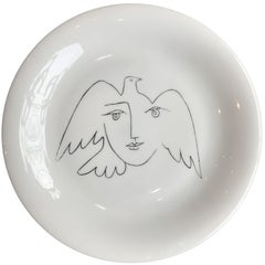 Pair of Picasso "Face of Peace" Limoges Porcelain Plates