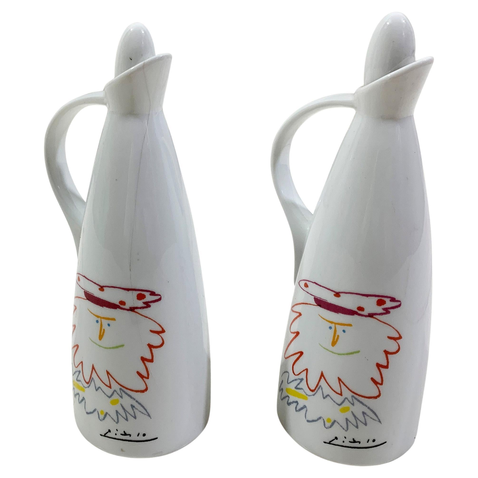 Paire de burettes à huile/vinaigre de Picasso "Le Roi Badadakharida" avec licence Tognana en vente