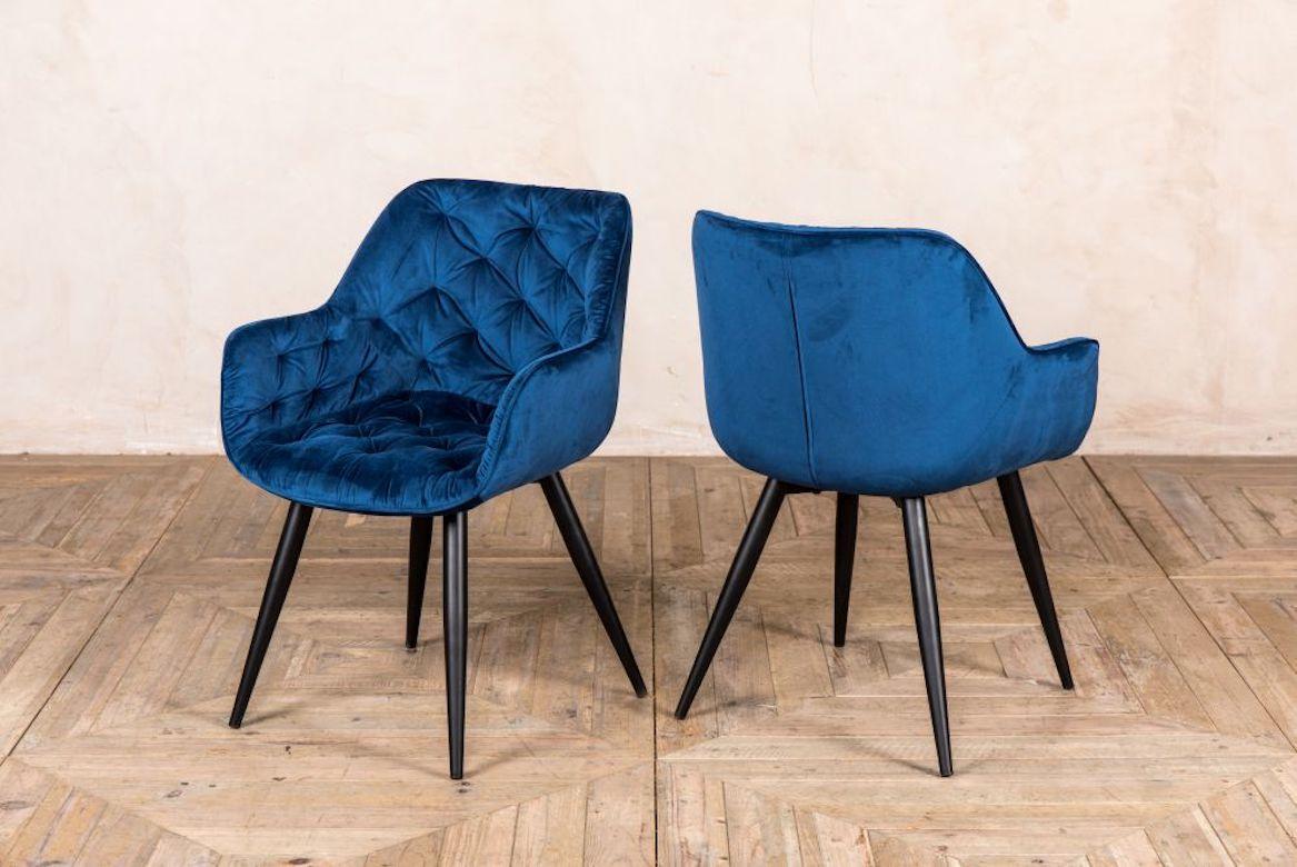 Pair of Picasso Velvet Dining Chairs, 20th Century For Sale 7
