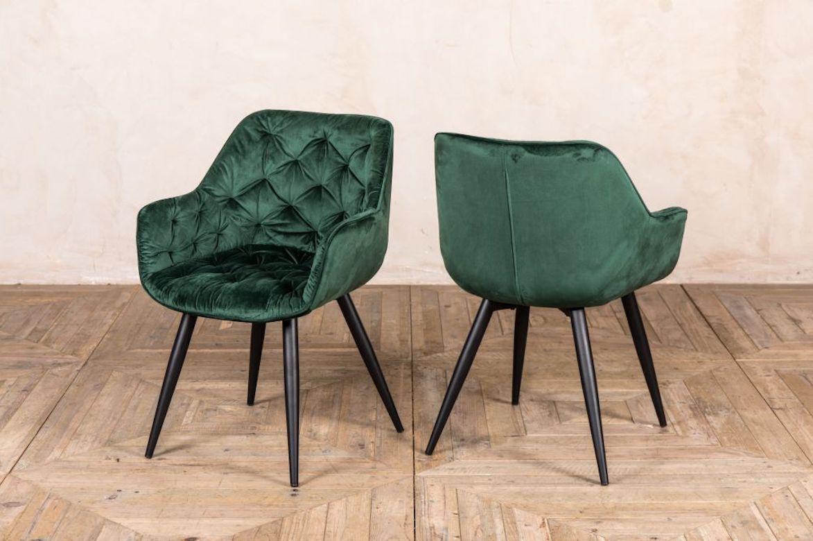 Pair of Picasso Velvet Dining Chairs, 20th Century For Sale 3
