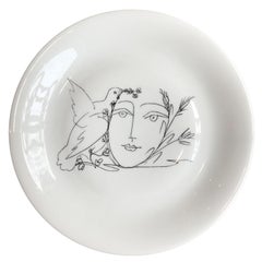 Pair of Picasso "Woman with ears of wheat" Limoges Porcelain Plates