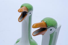 Art Deco Porcelain Pichet Oie Pair by Edouard-Marcel Sandoz, 1916