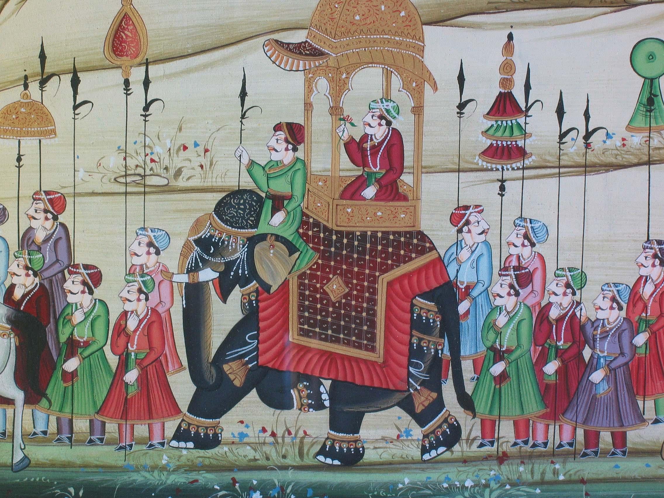 Anglo-Indian Pair of Pichwai Paintings Rajasthan, Contemporary For Sale