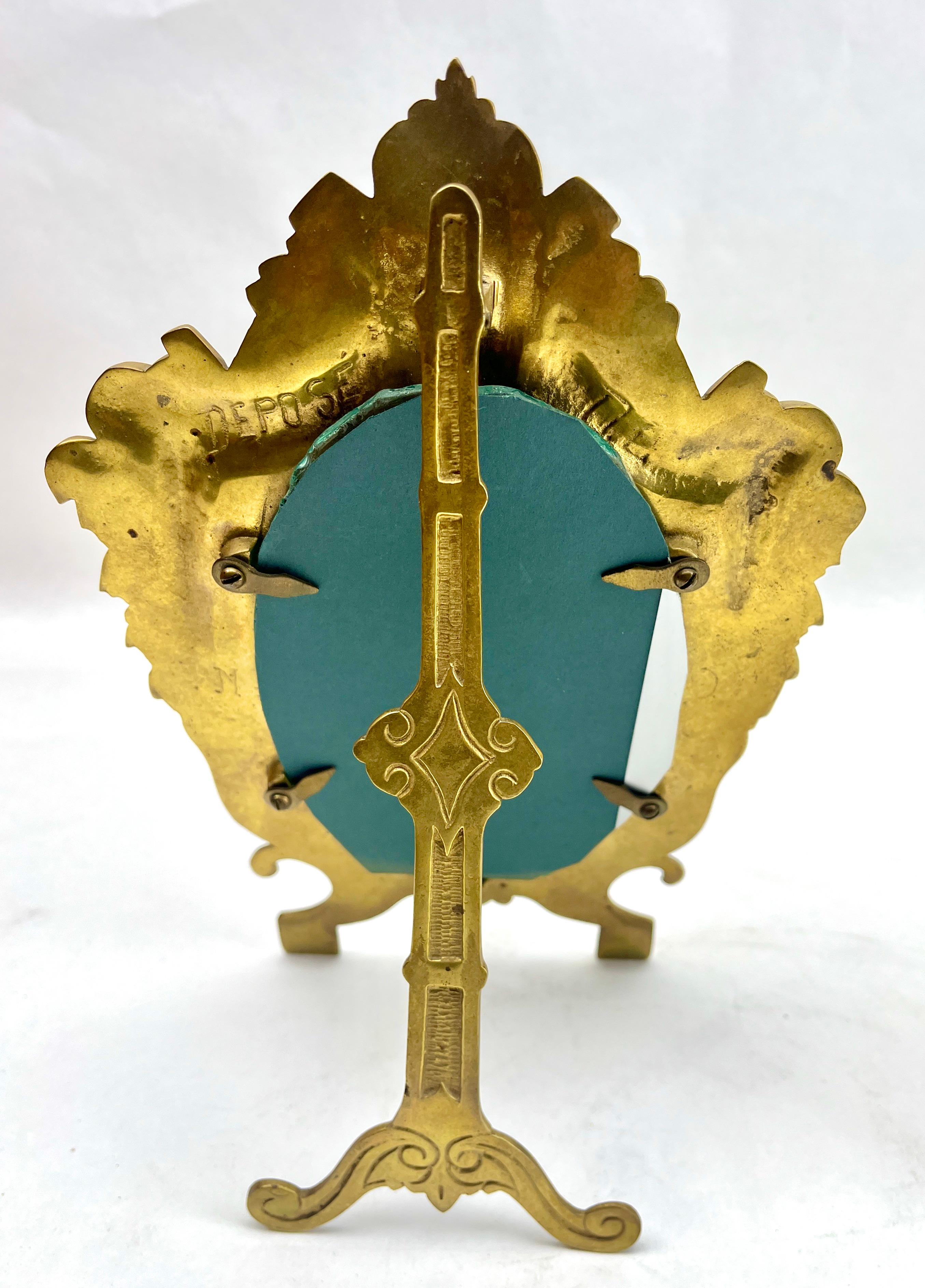 Pair of Picture Frame, Polished Brass, Made by J.H. France, 1900s For Sale 2