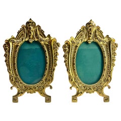 Used Pair of Picture Frame, Polished Brass, Made by J.H. France, 1900s