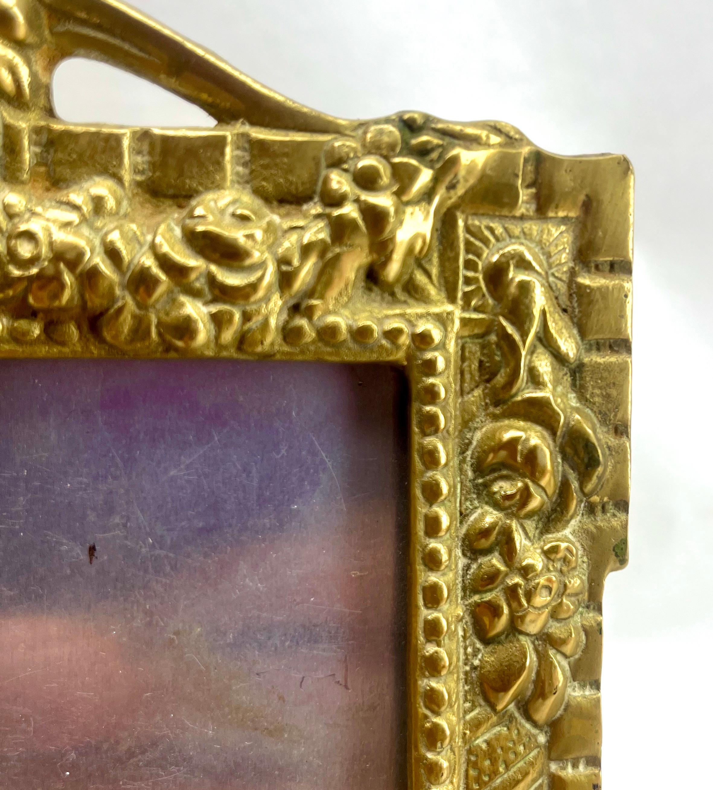 Molded Pair of Picture Frame, Polished Brass, Style of J.H. France, 1900s For Sale
