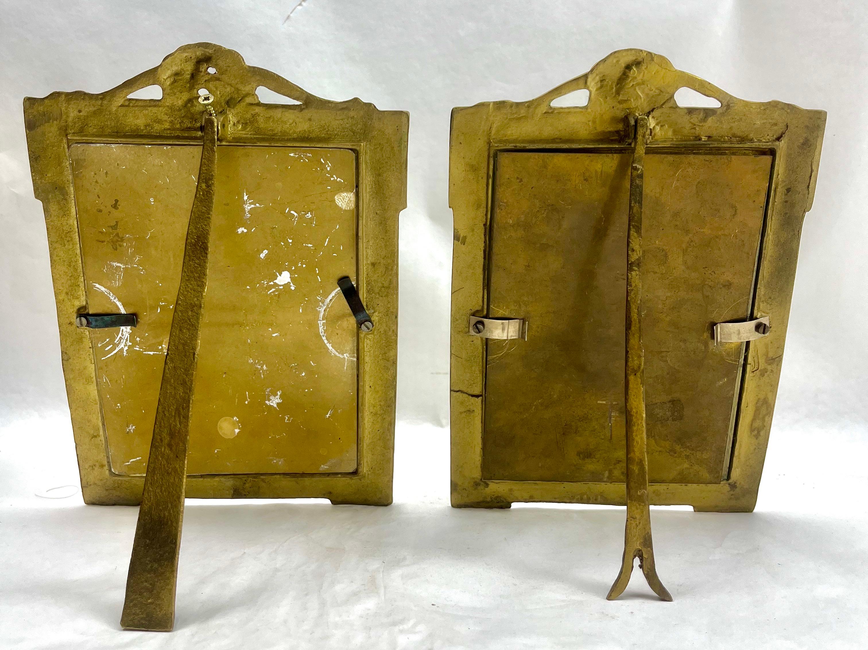 Pair of Picture Frame, Polished Brass, Style of J.H. France, 1900s For Sale 1