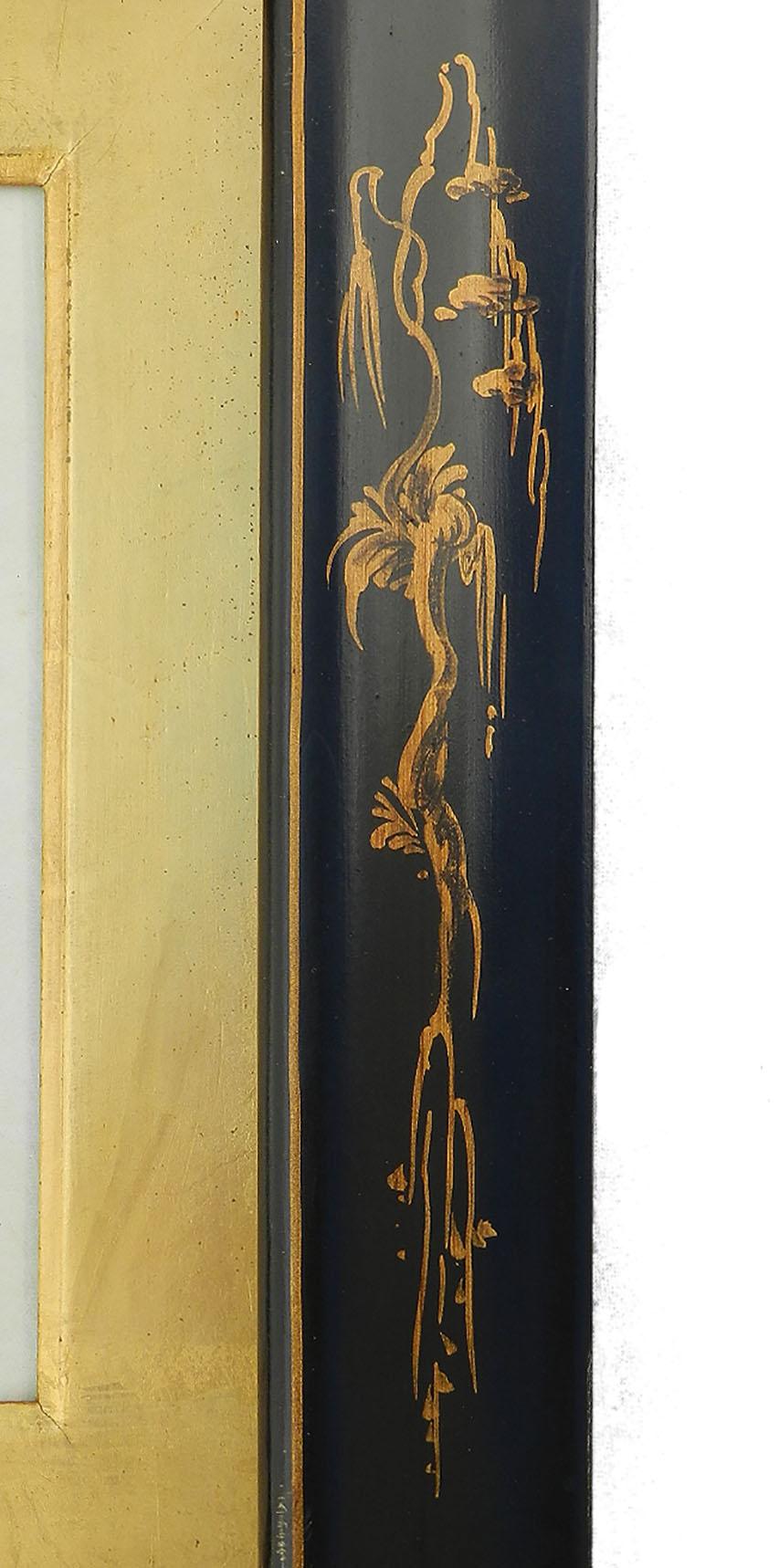 Paar Bilderrahmen Chinoiserie Schwarzlack und Gold:: Ende 20. Jahrhundert 1