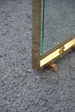 Pair of Picture Frames in Gold Plate with Rotating Glass Italy 1970 Minimal