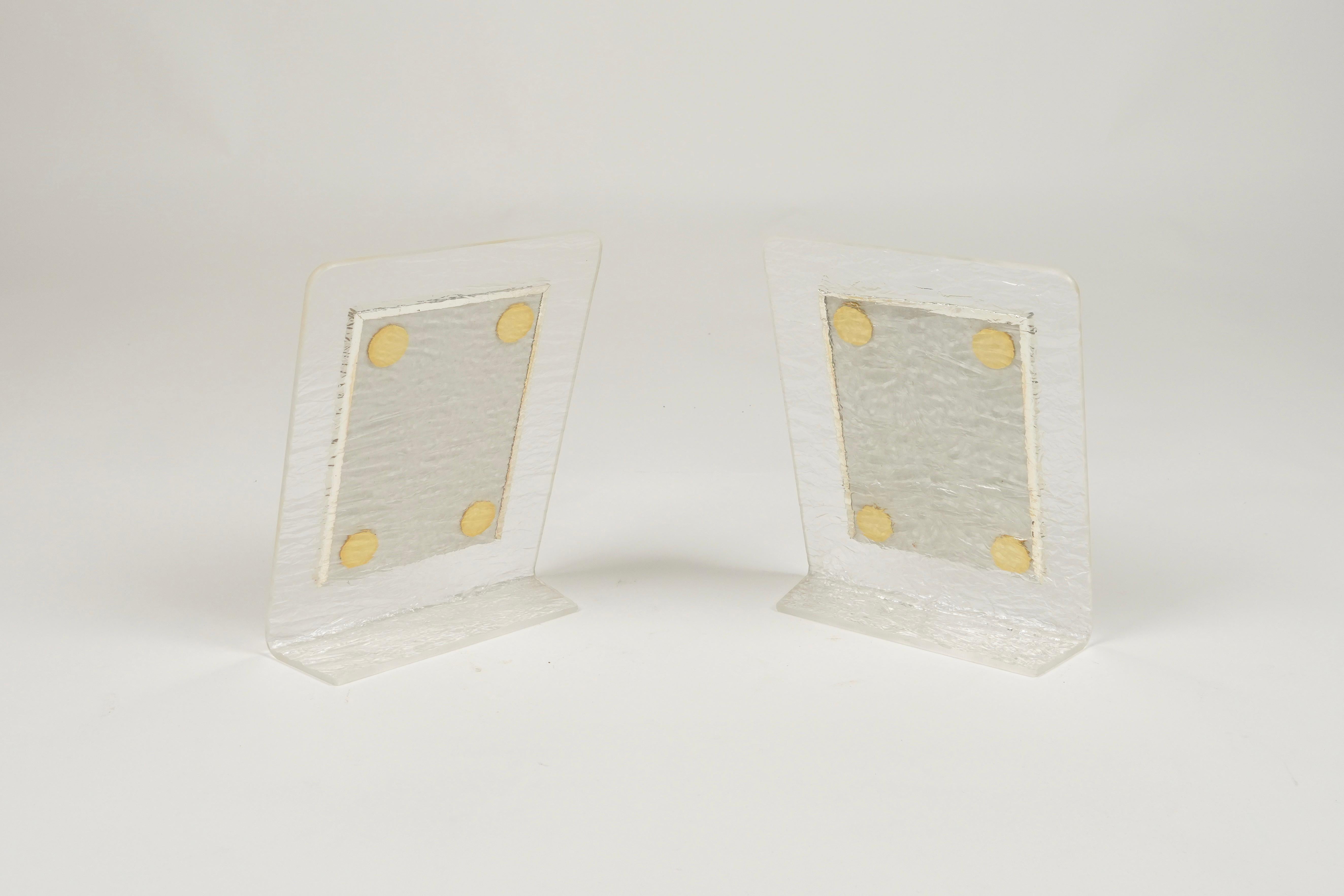 Pair of Picture Frames in Lucite Ice Effect Willy Rizzo Style, Italy 1980s For Sale 4
