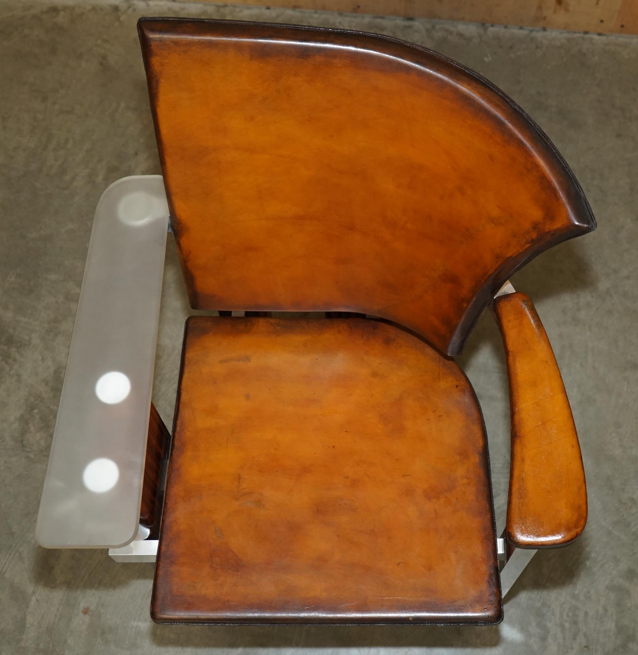 PAIR OF PIECE UNIQUE 1970's FRENCH MODERNIST ASYMMETRICAL ZEBRANO WOOD ARMCHAIRS For Sale 11