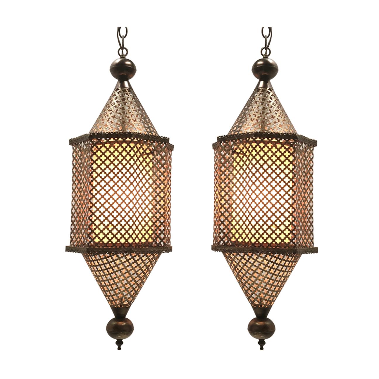 Pair of Pierced Brass Moroccan Pendants