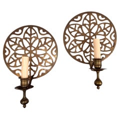 Pair of Pierced Bronze Sconces