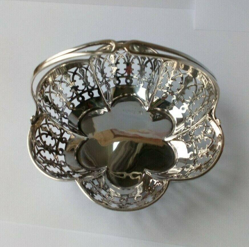 Women's or Men's Pair of Pierced Sterling Silver Bonbon Dishes by James Deakin & Sons For Sale
