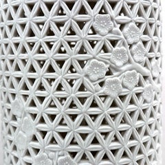 Pair of Pierced White Porcelain Lamps