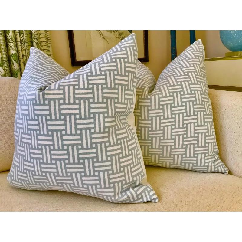 Americano Coppia di cuscini Piermont in blu Spa di Thibaut in vendita