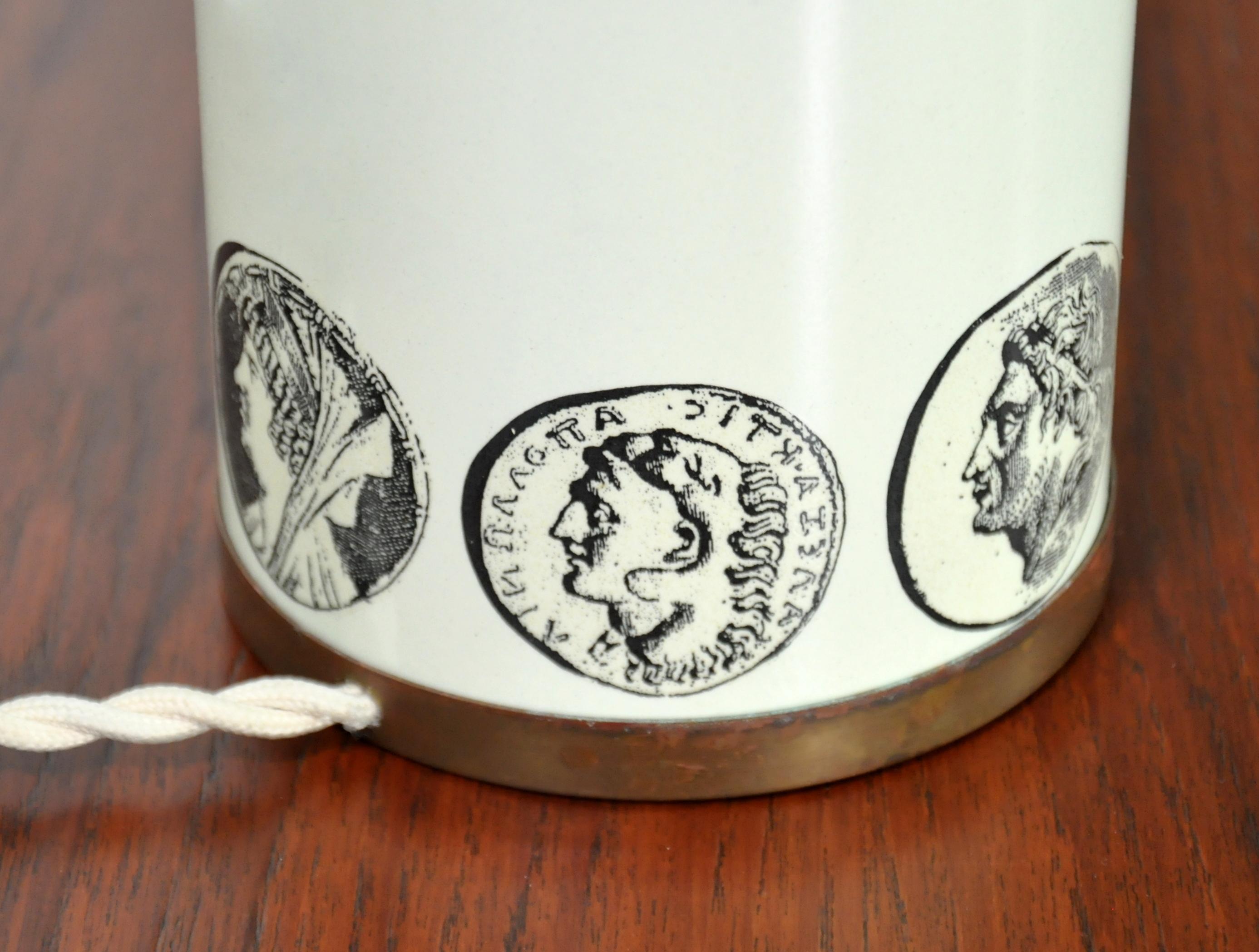 20th Century Pair of Piero Fornasetti Cammei Table Lamps For Sale