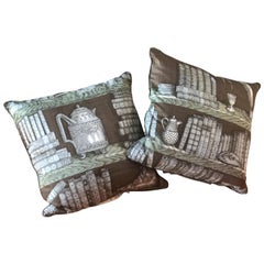 Pair of Piero Fornasetti Pillows, 1950s