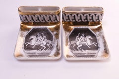 Pair of Piero Fornesetti "Equestrian" Ashtrays