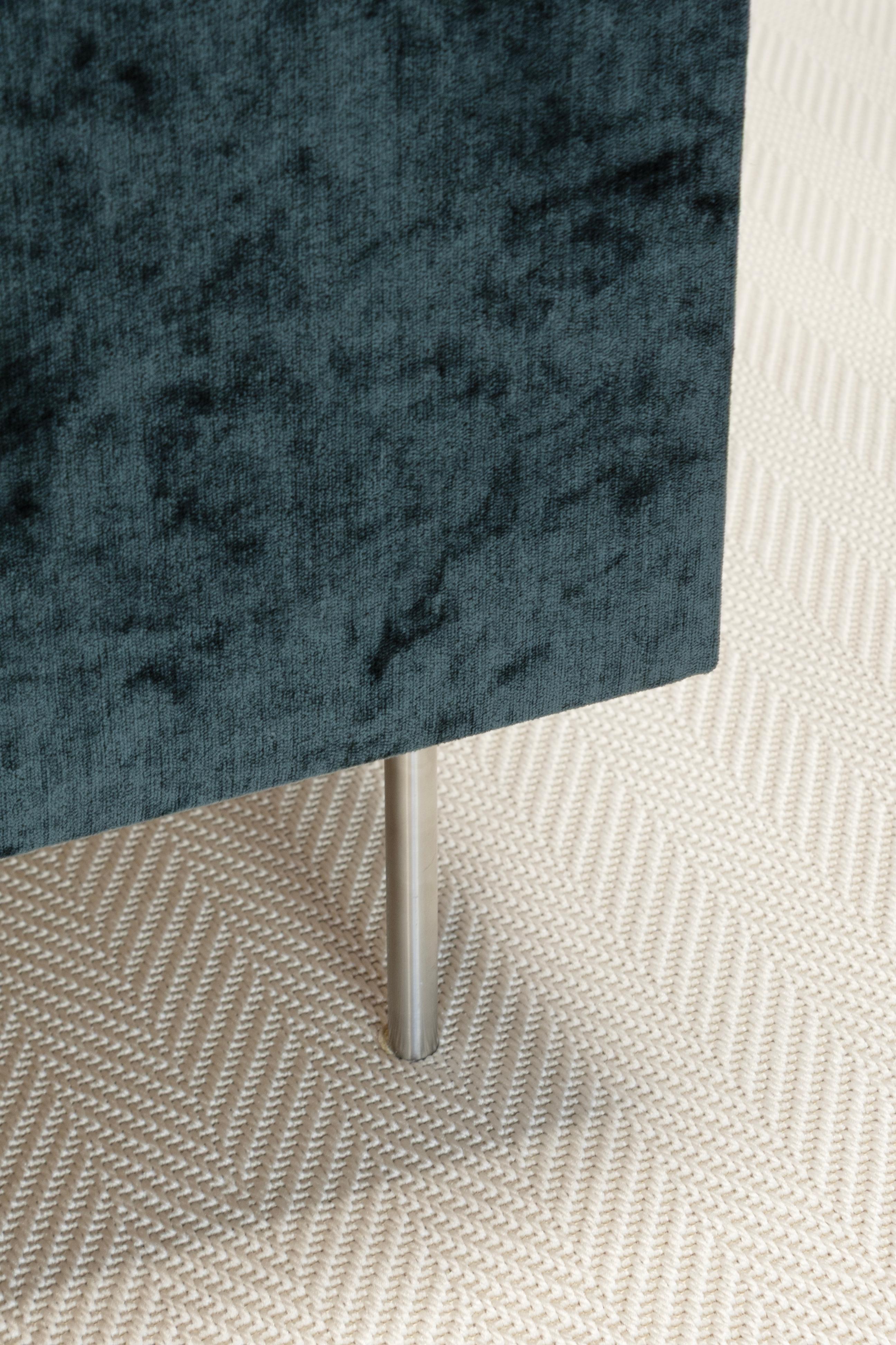 Daim Paire de chaises longues en daim bleu et acier 
